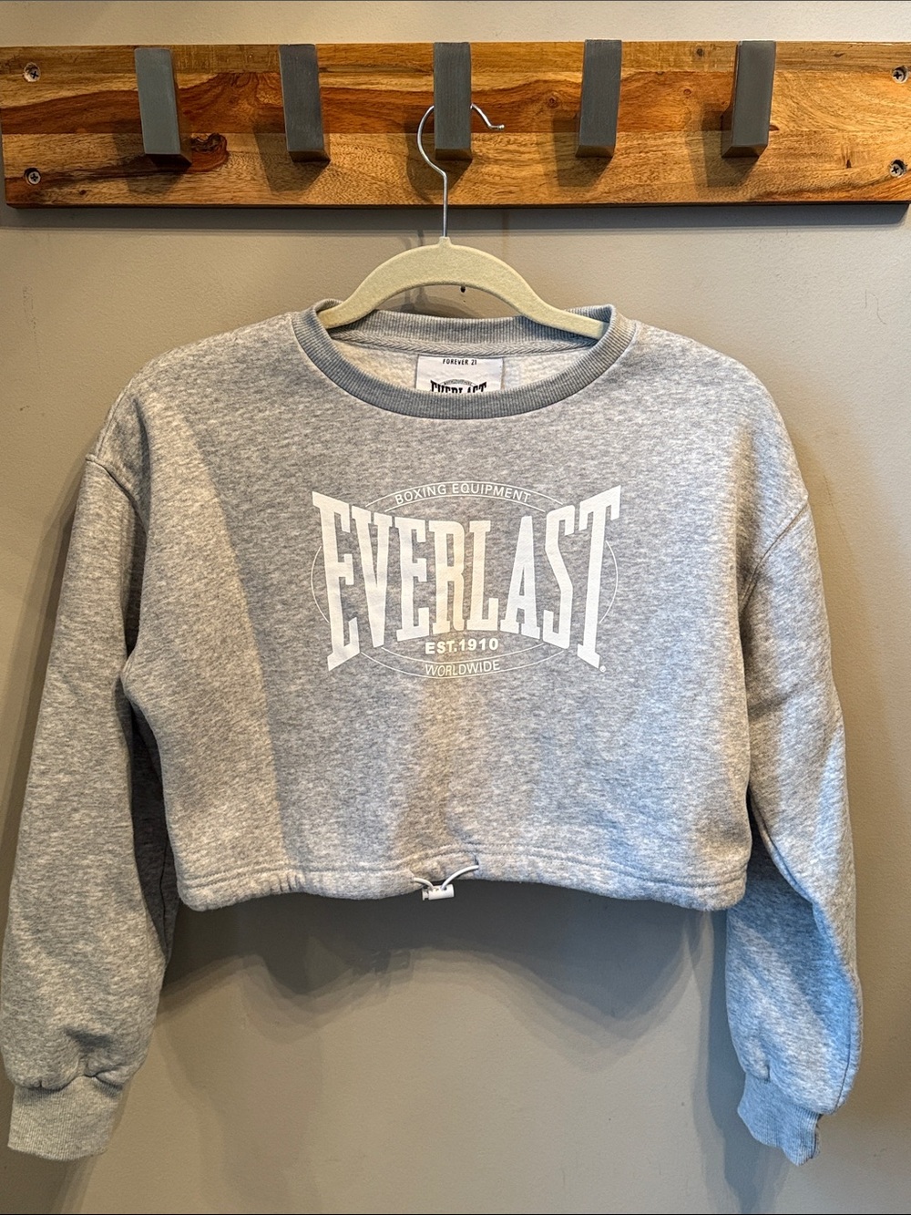 Forever 21 - Everlast Women's Gray Cropped Crewneck Sweatshirt